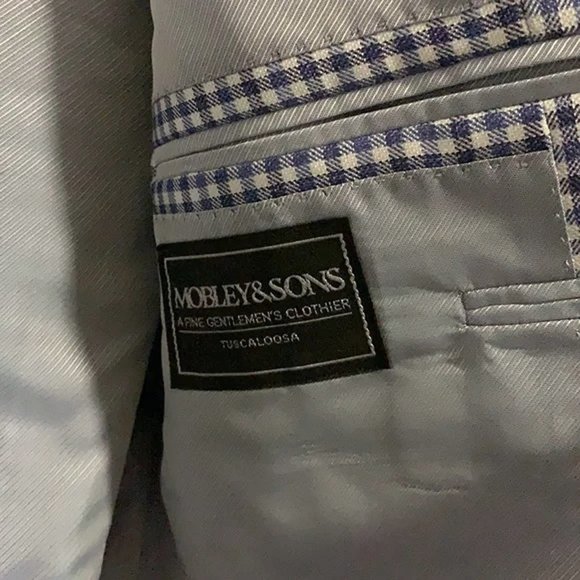 NEW $1195 Hickey Freeman Sportcoat!  US 44  Wool & Silk  Blue Check  Made in USA - Picture 4 of 5